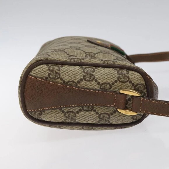 GUCCI GG Supreme Web Sherry Line Shoulder Bag PVC Beige 89 02 018 Auth - Picture 9 of 16